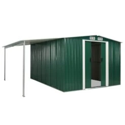 Abri De Jardin à Portes Coulissantes Vert 386x312x178 Cm Acier -Mobilier De Jardin Soldes abri de jardin a portes coulissantes vert 386x312x178 cm acier 8718475724667 1264486