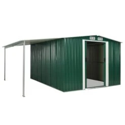 Abri De Jardin à Portes Coulissantes Vert 386x312x178 Cm Acier -Mobilier De Jardin Soldes abri de jardin a portes coulissantes vert 386x312x178 cm acier 8718475724667 1264487