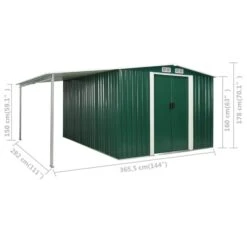 Abri De Jardin à Portes Coulissantes Vert 386x312x178 Cm Acier -Mobilier De Jardin Soldes abri de jardin a portes coulissantes vert 386x312x178 cm acier 8718475724667 1264492