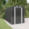 Abri De Jardin Anthracite 192x357x223 Cm Acier Galvanisé