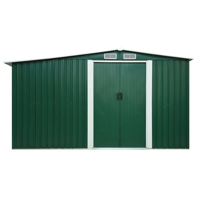 Abri De Jardin Avec Portes Vert 329,5x259x178 Cm Acier 4 Abri De Jardin Avec Portes Vert 329,5x259x178 Cm Acier – Image 4