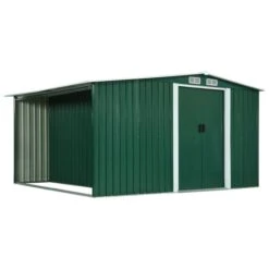 Abri De Jardin Avec Portes Vert 329,5x312x178 Cm Acier