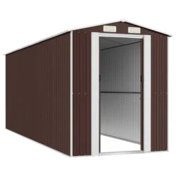 Abri De Jardin Marron Foncé 192x523x223 Cm Acier Galvanisé 11 Abri De Jardin Marron Foncé 192x523x223 Cm Acier Galvanisé -Mobilier De Jardin Soldes abri de jardin marron fonce 192x523x223 cm acier galvanise 3666722862967 1471450
