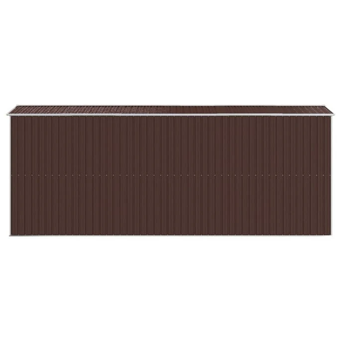 Abri De Jardin Marron Foncé 192x523x223 Cm Acier Galvanisé 5 Abri De Jardin Marron Foncé 192x523x223 Cm Acier Galvanisé – Image 5