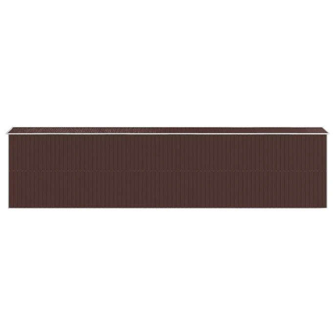 Abri De Jardin Marron Foncé 192x855x223 Cm Acier Galvanisé 5 Abri De Jardin Marron Foncé 192x855x223 Cm Acier Galvanisé – Image 5