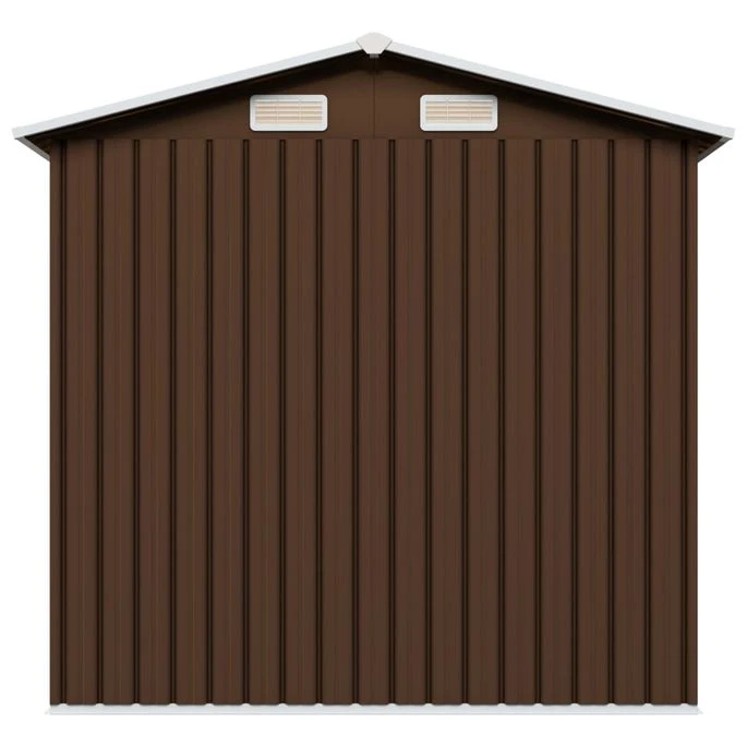 Abri De Stockage Pour Jardin Marron 204x132x186 Cm Acier 5 Abri De Stockage Pour Jardin Marron 204x132x186 Cm Acier – Image 5
