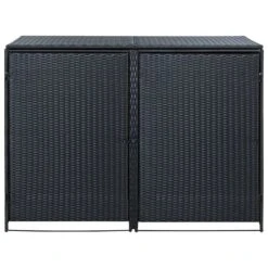 Abris Pour Poubelle Double Résine Tressée Noir 148x80x111 Cm -Mobilier De Jardin Soldes abris pour poubelle double resine tressee noir 148x80x111 cm 3666722132626 1329286