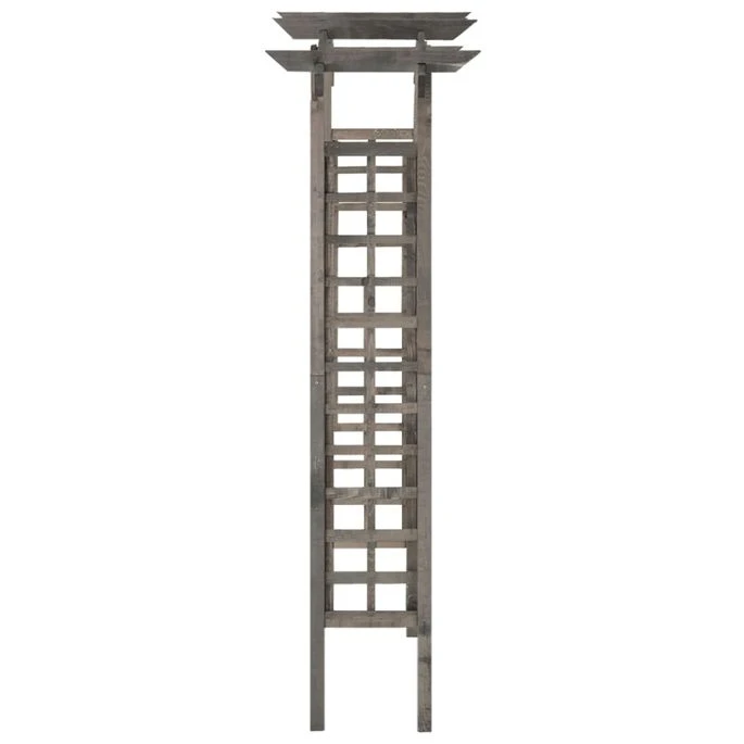 Arche à Treillis 150x50x210 Cm Bois De Pin Imprégné De Gris 3 Arche à Treillis 150x50x210 Cm Bois De Pin Imprégné De Gris – Image 3