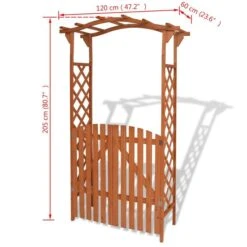 Arche Pour Jardin Avec Portique Bois Massif 120 X 60 X 205 Cm -Mobilier De Jardin Soldes arche pour jardin avec portique bois massif 120 x 60 x 205 cm 3666722184427 1212654