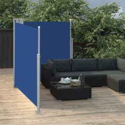 Auvent Latéral Rétractable Bleu 140 X 600 Cm -Mobilier De Jardin Soldes auvent lateral retractable bleu 140 x 600 cm 3666722522281 583356