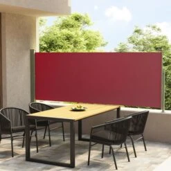 Auvent Latéral Rétractable De Patio 117x300 Cm Rouge 2