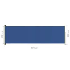 Auvent Latéral Rétractable De Patio 160x500 Cm Bleu -Mobilier De Jardin Soldes auvent lateral retractable de patio 160x500 cm bleu 3666722119450 1365139
