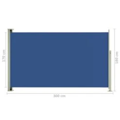 Auvent Latéral Rétractable De Patio 180x300 Cm Bleu 2 -Mobilier De Jardin Soldes auvent lateral retractable de patio 180x300 cm bleu 3666722863100 1256289