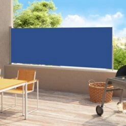 Auvent Latéral Rétractable De Patio 200x500 Cm Bleu 2