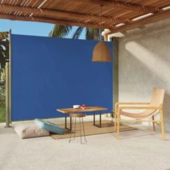 Auvent Latéral Rétractable De Patio 220x300 Cm Bleu