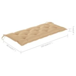 Balancelle Avec Coussin Beige 170 Cm Bois De Teck Solide -Mobilier De Jardin Soldes balancelle avec coussin beige 170 cm bois de teck solide 8720286268049 1210935