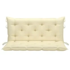 Balancelle Avec Coussin Blanc Crème 170 Cm Bois De Teck Solide -Mobilier De Jardin Soldes balancelle avec coussin blanc creme 170 cm bois de teck solide 8720286268032 1192286
