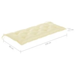 Balancelle Avec Coussin Blanc Crème 170 Cm Bois De Teck Solide -Mobilier De Jardin Soldes balancelle avec coussin blanc creme 170 cm bois de teck solide 8720286268032 1192294