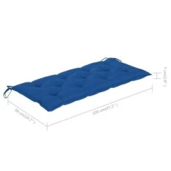 Balancelle Avec Coussin Bleu 120 Cm Bois De Teck Solide -Mobilier De Jardin Soldes balancelle avec coussin bleu 120 cm bois de teck solide 3666722778640 1192271