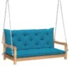 Balancelle Avec Coussin Bleu Clair 120 Cm Bois De Teck Solide