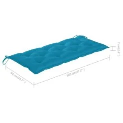 Balancelle Avec Coussin Bleu Clair 120 Cm Bois De Teck Solide -Mobilier De Jardin Soldes balancelle avec coussin bleu clair 120 cm bois de teck solide 3666722779982 1207777