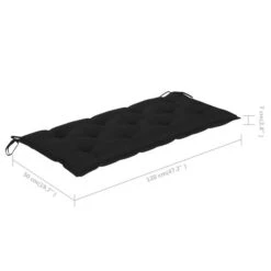 Balancelle Avec Coussin Noir 120 Cm Bois De Teck Solide -Mobilier De Jardin Soldes balancelle avec coussin noir 120 cm bois de teck solide 3666722779463 1207789