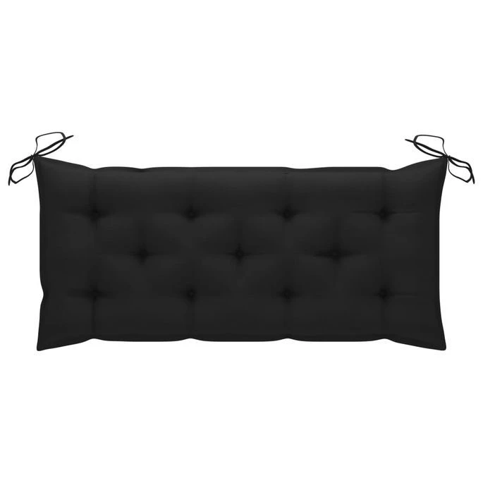 Balancelle Avec Coussin Noir 170 Cm Bois De Teck Solide 8 Balancelle Avec Coussin Noir 170 Cm Bois De Teck Solide – Image 8