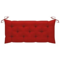 Balancelle Avec Coussin Rouge 120 Cm Bois De Teck Solide -Mobilier De Jardin Soldes balancelle avec coussin rouge 120 cm bois de teck solide 3666722838009 1192240