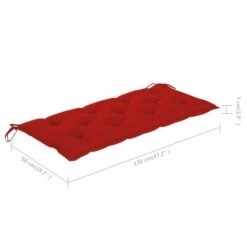 Balancelle Avec Coussin Rouge 120 Cm Bois De Teck Solide -Mobilier De Jardin Soldes balancelle avec coussin rouge 120 cm bois de teck solide 3666722838009 1192247