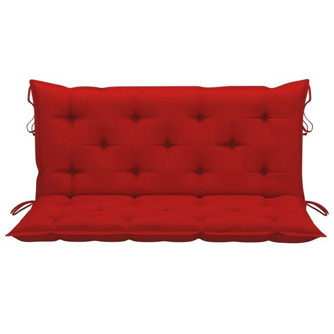Balancelle Avec Coussin Rouge 170 Cm Bois De Teck Solide 6 Balancelle Avec Coussin Rouge 170 Cm Bois De Teck Solide – Image 6