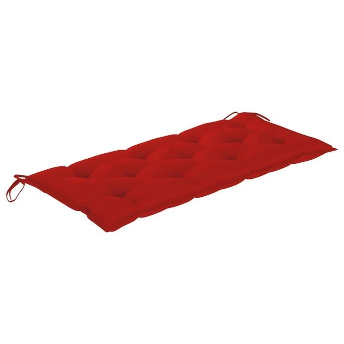 Balancelle Avec Coussin Rouge 170 Cm Bois De Teck Solide 8 Balancelle Avec Coussin Rouge 170 Cm Bois De Teck Solide – Image 8