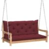 Balancelle Avec Coussin Rouge Bordeaux 120 Cm Bois De Teck