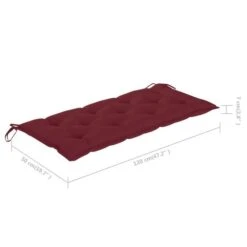 Balancelle Avec Coussin Rouge Bordeaux 120 Cm Bois De Teck -Mobilier De Jardin Soldes balancelle avec coussin rouge bordeaux 120 cm bois de teck 3666722779562 1196245