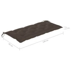 Balancelle Avec Coussin Taupe 120 Cm Bois De Teck Solide -Mobilier De Jardin Soldes balancelle avec coussin taupe 120 cm bois de teck solide 3666722780032 1192258