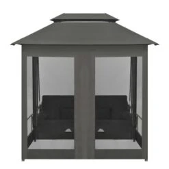 Balancelle Convertible à Auvent Anthracite 220x160x240 Cm Acier -Mobilier De Jardin Soldes balancelle convertible a auvent anthracite 220x160x240 cm acier 3666722178013 1220054