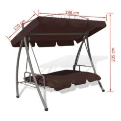 Balancelle Convertible D'extérieur Et Auvent Voûte à Motif Café -Mobilier De Jardin Soldes balancelle convertible d exterieur et auvent voute a motif cafe 8718475877486 1353755