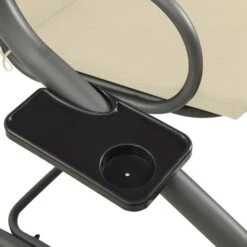 Balancelle D'extérieur Avec Auvent Blanc Sable -Mobilier De Jardin Soldes balancelle d exterieur avec auvent blanc sable 3666722202695 1166375