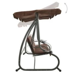 Balancelle D'extérieur Avec Auvent Couleur Café -Mobilier De Jardin Soldes balancelle d exterieur avec auvent couleur cafe 3666722202688 1166381