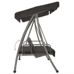 Balancelle De Jardin Avec Auvent Anthracite 192x118x175cm Acier -Mobilier De Jardin Soldes balancelle de jardin avec auvent anthracite 192x118x175cm acier 3666722180443 1217599