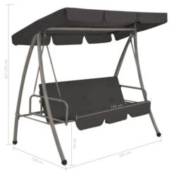 Balancelle De Jardin Avec Auvent Anthracite 192x118x175cm Acier -Mobilier De Jardin Soldes balancelle de jardin avec auvent anthracite 192x118x175cm acier 3666722180443 1217604