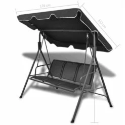 Balancelle De Jardin Avec Auvent Noir -Mobilier De Jardin Soldes balancelle de jardin avec auvent noir 3666722894326 1219545
