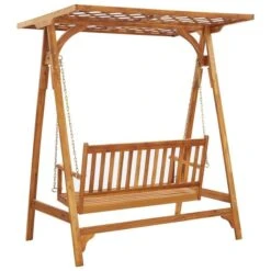 Balancelle De Jardin Avec Treillis Bois D'acacia Solide -Mobilier De Jardin Soldes balancelle de jardin avec treillis bois d acacia solide 8719883780337 1215189