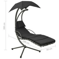 Balancelle De Jardin Noir Et Gris 190x90x200 Cm Tissu -Mobilier De Jardin Soldes balancelle de jardin noir et gris 190x90x200 cm tissu 3666722189323 1195985