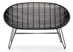 Banc 3 Places Ethnique Osier Tissé Et Pieds Métal Noir 140 Cm 5 Banc 3 Places Ethnique Osier Tissé Et Pieds Métal Noir 140 Cm -Mobilier De Jardin Soldes banc 3 places ethnique osier tisse et metal noirs mim s 8435471828617 241065