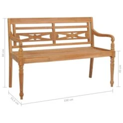 Banc Batavia Avec Coussin Bleu Clair 150 Cm Bois De Teck Massif -Mobilier De Jardin Soldes banc batavia avec coussin bleu clair 150 cm bois de teck massif 8720286261248 823991
