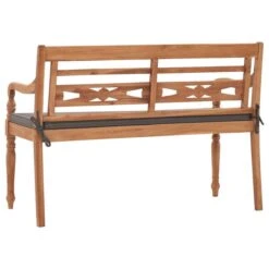 Banc Batavia Avec Coussin Gris Foncé 120 Cm Bois De Teck Massif -Mobilier De Jardin Soldes banc batavia avec coussin gris fonce 120 cm bois de teck massif 3666722869683 947987