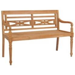 Banc Batavia Avec Coussin Noir 150 Cm Bois De Teck Massif 2 -Mobilier De Jardin Soldes banc batavia avec coussin noir 150 cm bois de teck massif 8720286261279 824019