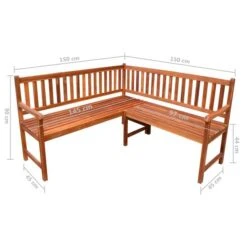 Banc D'angle De Jardin Avec Coussins 150cm Bois D'acacia Massif 8 -Mobilier De Jardin Soldes banc d angle de jardin avec coussins 150cm bois d acacia massif 3666722419208 838396