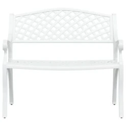 Banc De Jardin 102 Cm Aluminium Coulé Blanc -Mobilier De Jardin Soldes banc de jardin 102 cm aluminium coule blanc 3666722171892 1227622