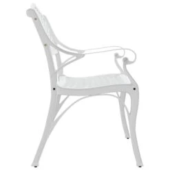 Banc De Jardin 102 Cm Aluminium Coulé Blanc -Mobilier De Jardin Soldes banc de jardin 102 cm aluminium coule blanc 3666722171892 1227623